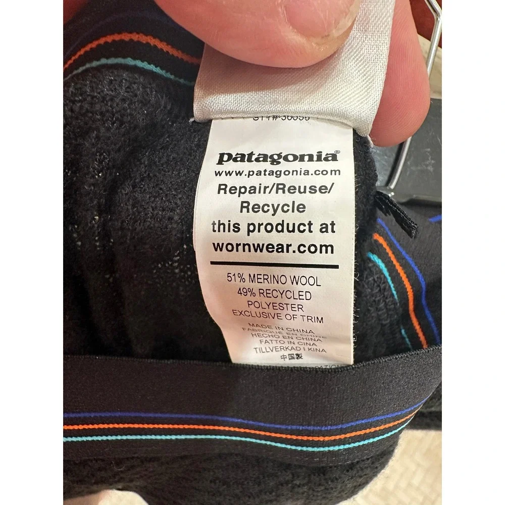 Patagonia Capilene Air Mens XXL Black Merino Wool Base Layer Leggings